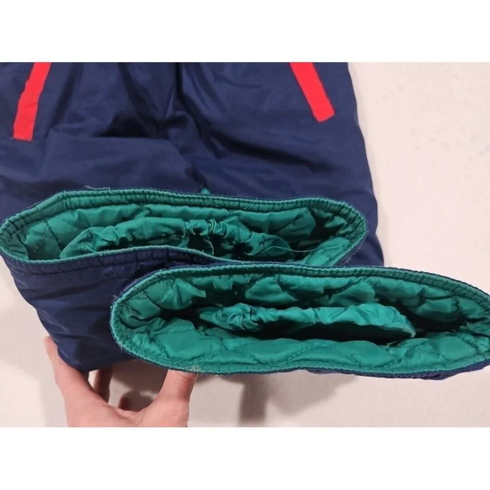 Gymboree Vintage Size Small Snow Pants Overall Small Blue Red‎ Green Color Block